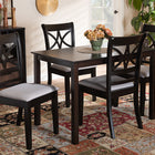 Baxton Studio Clarke Modern and Contemporary Grey Fabric Upholstered and Espresso Brown Finished Wood 5-Piece Dining Set