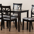Baxton Studio Clarke Modern and Contemporary Grey Fabric Upholstered and Espresso Brown Finished Wood 5-Piece Dining Set