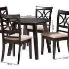 Baxton Studio Brooke Modern Beige Fabric and Dark Brown Finished Wood 5-Piece Dining Set