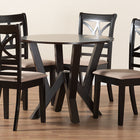 Baxton Studio Mari Modern Beige Fabric and Dark Brown Finished Wood 5-Piece Dining Set