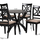 Baxton Studio Noemi Modern Beige Fabric and Dark Brown Finished Wood 5-Piece Dining Set