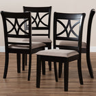 Baxton Studio Clarke Modern and Contemporary Sand Fabric Upholstered and Espresso Brown Finished Wood 4-Piece Dining Chair Set