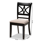 Baxton Studio Clarke Modern and Contemporary Sand Fabric Upholstered and Espresso Brown Finished Wood 4-Piece Dining Chair Set