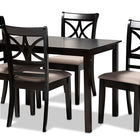 Baxton Studio Clarke Modern and Contemporary Sand Fabric Upholstered and Espresso Brown Finished Wood 5-Piece Dining Set