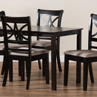 Baxton Studio Clarke Modern and Contemporary Sand Fabric Upholstered and Espresso Brown Finished Wood 5-Piece Dining Set