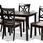 Baxton Studio Clarke Modern and Contemporary Sand Fabric Upholstered and Espresso Brown Finished Wood 5-Piece Dining Set