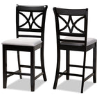 Baxton Studio Chandler Modern and Contemporary Grey Fabric Upholstered and Espresso Brown Finished Wood 2-Piece Counter Height Pub Chair Set