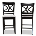 Baxton Studio Chandler Modern and Contemporary Grey Fabric Upholstered and Espresso Brown Finished Wood 2-Piece Counter Height Pub Chair Set