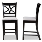 Baxton Studio Chandler Modern and Contemporary Grey Fabric Upholstered and Espresso Brown Finished Wood 2-Piece Counter Height Pub Chair Set
