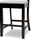 Baxton Studio Chandler Modern and Contemporary Grey Fabric Upholstered and Espresso Brown Finished Wood 2-Piece Counter Height Pub Chair Set