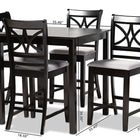Baxton Studio Chandler Modern and Contemporary Grey Fabric Upholstered and Espresso Brown Finished Wood 5-Piece Counter Height Pub Dining Set
