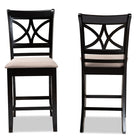 Baxton Studio Chandler Modern and Contemporary Sand Fabric Upholstered and Espresso Brown Finished Wood 2-Piece Counter Height Pub Chair Set
