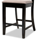 Baxton Studio Chandler Modern and Contemporary Sand Fabric Upholstered and Espresso Brown Finished Wood 5-Piece Counter Height Pub Dining Set