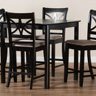 Baxton Studio Chandler Modern and Contemporary Sand Fabric Upholstered and Espresso Brown Finished Wood 5-Piece Counter Height Pub Dining Set