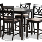 Baxton Studio Chandler Modern and Contemporary Sand Fabric Upholstered and Espresso Brown Finished Wood 5-Piece Counter Height Pub Dining Set