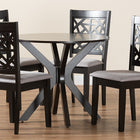 Baxton Studio Karel Modern Grey Fabric and Espresso Brown Finished Wood 5-Piece Dining Set