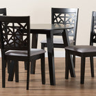 Baxton Studio Aiden Modern Grey Fabric and Dark Brown Finished Wood 5-Piece Dining Set