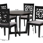Baxton Studio Jamie Moden Grey Fabric and Dark Brown Finished Wood 5-Piece Dining Set