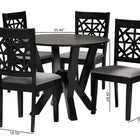 Baxton Studio Felice Modern Grey Fabric and Dark Brown Finished Wood 5-Piece Dining Set