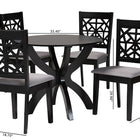 Baxton Studio Lena Modern Grey Fabric and Dark Brown Finished Wood 5-Piece Dining Set