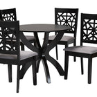 Baxton Studio Lena Modern Grey Fabric and Dark Brown Finished Wood 5-Piece Dining Set