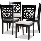 Baxton Studio Jackson Modern and Contemporary Grey Fabric Upholstered and Espresso Brown Finished Wood 4-Piece Dining Chair Set