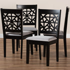 Baxton Studio Jackson Modern and Contemporary Grey Fabric Upholstered and Espresso Brown Finished Wood 4-Piece Dining Chair Set