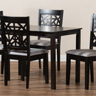 Baxton Studio Jackson Modern and Contemporary Grey Fabric Upholstered and Espresso Brown Finished Wood 5-Piece Dining Set