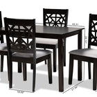 Baxton Studio Jackson Modern and Contemporary Grey Fabric Upholstered and Espresso Brown Finished Wood 5-Piece Dining Set
