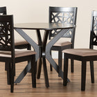 Baxton Studio Karel Modern Beige Fabric and Espresso Brown Finished Wood 5-Piece Dining Set