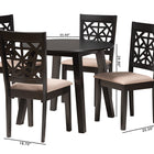 Baxton Studio Aiden Modern Beige Fabric and Dark Brown Finished Wood 5-Piece Dining Set