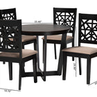 Baxton Studio Jamie Moden Beige Fabric and Dark Brown Finished Wood 5-Piece Dining Set