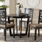 Baxton Studio Jamie Moden Beige Fabric and Dark Brown Finished Wood 5-Piece Dining Set