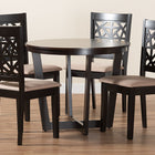 Baxton Studio Jamie Moden Beige Fabric and Dark Brown Finished Wood 5-Piece Dining Set