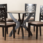 Baxton Studio Lena Modern Beige Fabric and Dark Brown Finished Wood 5-Piece Dining Set