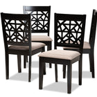 Baxton Studio Jackson Modern and Contemporary Sand Fabric Upholstered and Espresso Brown Finished Wood 4-Piece Dining Chair Set