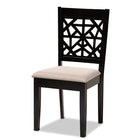 Baxton Studio Jackson Modern and Contemporary Sand Fabric Upholstered and Espresso Brown Finished Wood 4-Piece Dining Chair Set