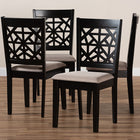 Baxton Studio Jackson Modern and Contemporary Sand Fabric Upholstered and Espresso Brown Finished Wood 4-Piece Dining Chair Set