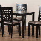 Baxton Studio Jackson Modern and Contemporary Sand Fabric Upholstered and Espresso Brown Finished Wood 5-Piece Dining Set