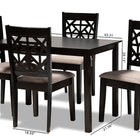 Baxton Studio Jackson Modern and Contemporary Sand Fabric Upholstered and Espresso Brown Finished Wood 5-Piece Dining Set