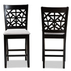 Baxton Studio Devon Modern and Contemporary Grey Fabric Upholstered and Espresso Brown Finished Wood 2-Piece Counter Height Pub Chair Set
