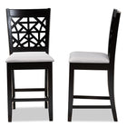 Baxton Studio Devon Modern and Contemporary Grey Fabric Upholstered and Espresso Brown Finished Wood 2-Piece Counter Height Pub Chair Set