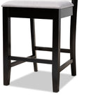 Baxton Studio Devon Modern and Contemporary Grey Fabric Upholstered and Espresso Brown Finished Wood 2-Piece Counter Height Pub Chair Set