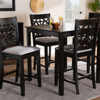 Baxton Studio Devon Modern and Contemporary Grey Fabric Upholstered and Espresso Brown Finished Wood 5-Piece Pub Dining Set
