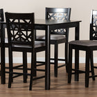 Baxton Studio Devon Modern and Contemporary Grey Fabric Upholstered and Espresso Brown Finished Wood 5-Piece Pub Dining Set