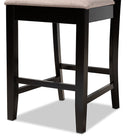 Baxton Studio Devon Modern and Contemporary Sand Fabric Upholstered and Espresso Brown Finished Wood 2-Piece Counter Height Pub Chair Set