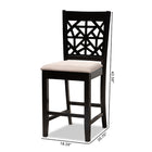 Baxton Studio Devon Modern and Contemporary Sand Fabric Upholstered and Espresso Brown Finished Wood 2-Piece Counter Height Pub Chair Set