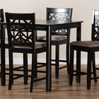 Baxton Studio Devon Modern and Contemporary Sand Fabric Upholstered and Espresso Brown Finished Wood 5-Piece Pub Dining Set