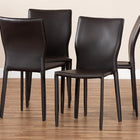 Baxton Studio Heidi Modern and Contemporary Dark Brown Faux Leather Upholstered 4-Piece Dining Chair Set
