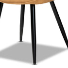 Baxton Studio Astrid Mid-Century Contemporary Tan Faux Leather Upholstered and Black Metal 4-Piece Dining Chair Set